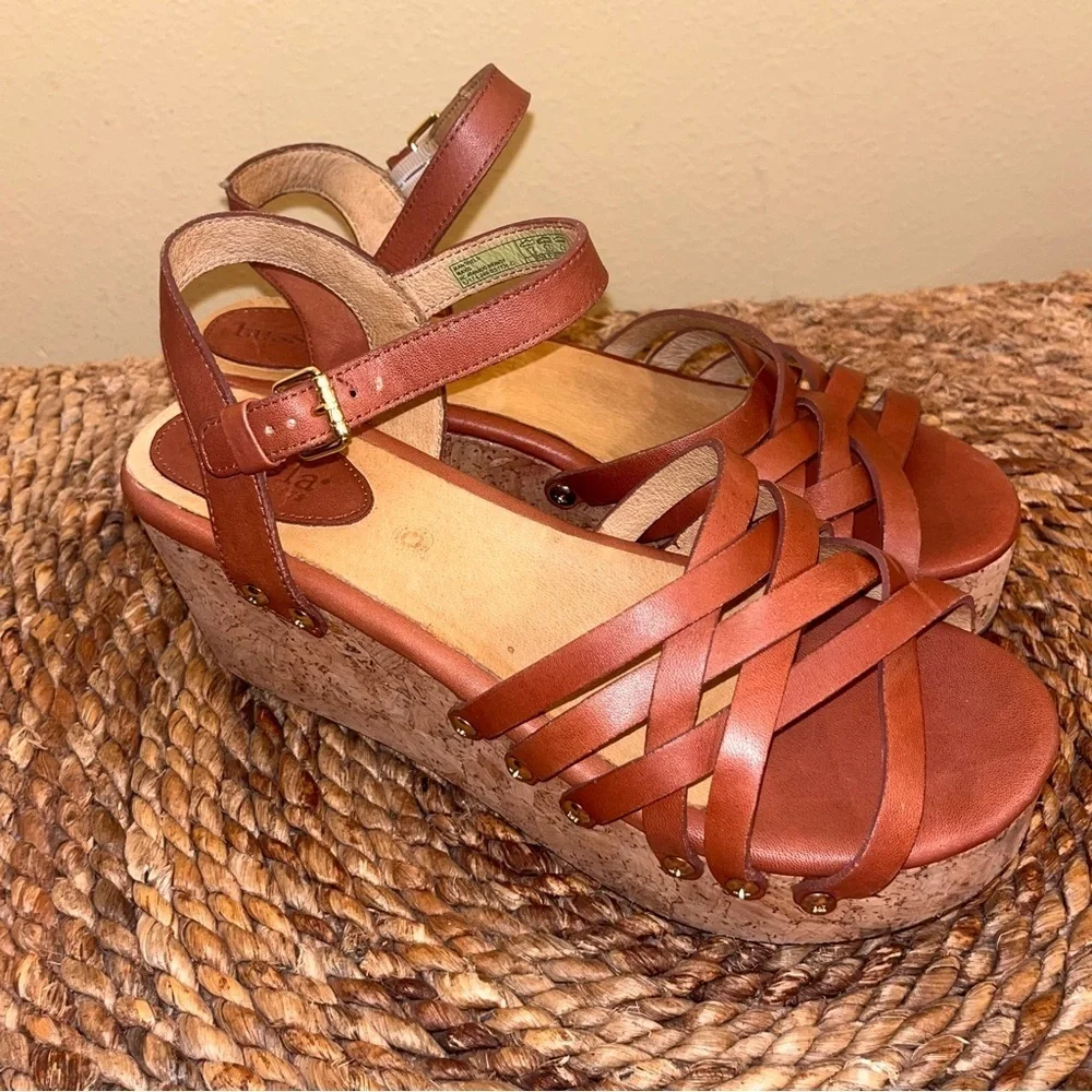 Bussola Mansfield Mavis Brown Leather Wedges 10 or 41